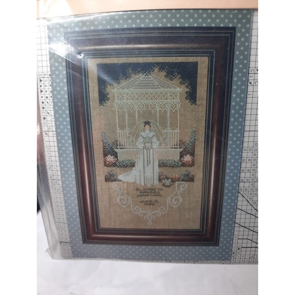 Vintage Told In a Garden Cross Stitch Kit Victorian Bride Gazebo